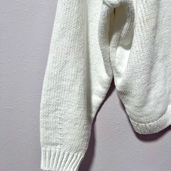 Hollister White Crew Neck Sweater Relaxed Fit XL - Picture 7 of 8